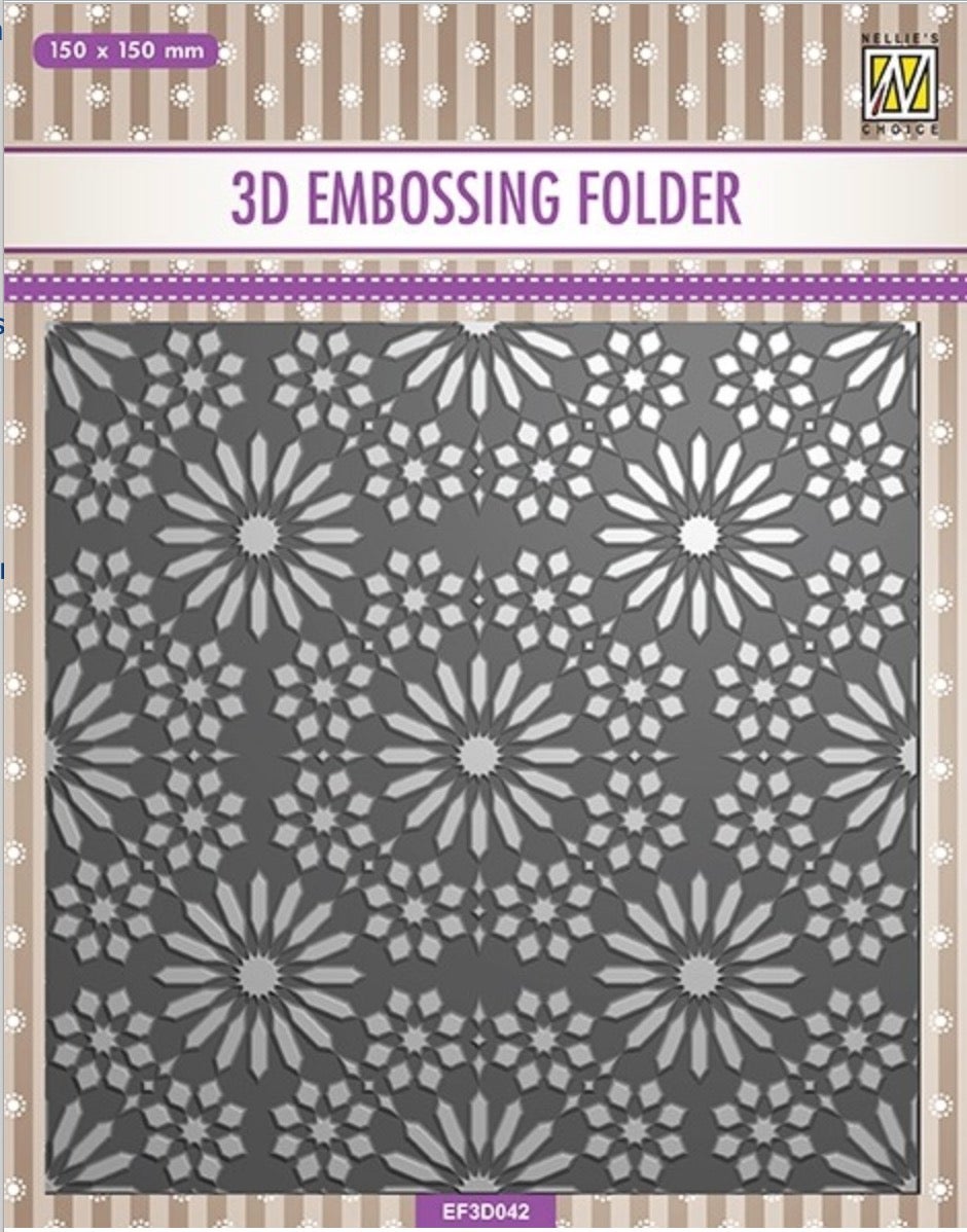 Embossed Frame Pattern Nellie Snellen 3D Embossing Folder - Square Frame With Flower Pattern ...