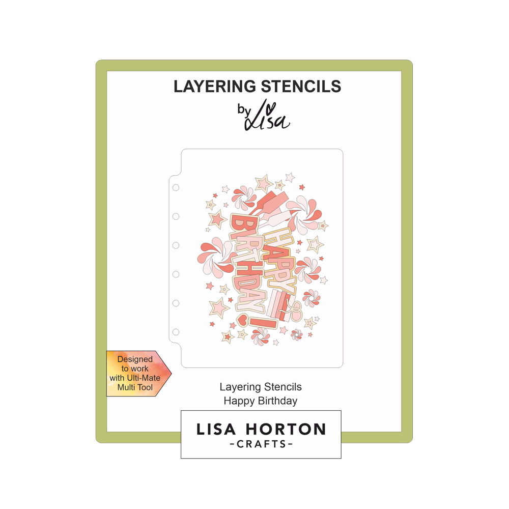 Lisa Horton Crafts Happy Birthday Layering Stencils LHCAS150 